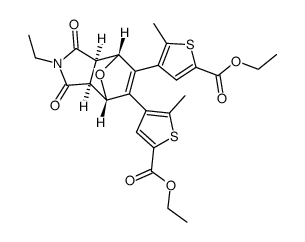 diethyl 4,4'-((3aR,4R,7S,7aS)-2-ethyl-1,3-dioxo-2,3,3a,4,7,7ahexahydro-1H-4,7-epoxyisoindole-5,6-diyl)bis(5-methylthiophene-2-carboxylate) 结构式