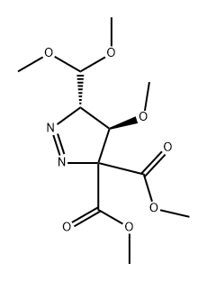 3H-Pyrazole-3,3-dicarboxylic acid, 5-(dimethoxymethyl)-4,5-dihydro-4-methoxy-, dimethyl ester, trans- (9CI) 结构式