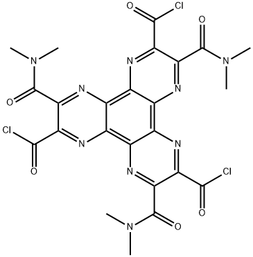 Dipyrazino[2,3-f:2',3'-h]quinoxaline-2,6,10-tricarbonyl trichloride, 3,7,11-tris[(dimethylamino)carbonyl]- 结构式