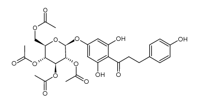 (2R,3R,4S,5R,6S)-2-(乙酰氧基甲基)-6-(3,5-二羟基-4-(3-(4-羟基苯基)丙酰基)苯氧基)四氢-2H-吡喃-3,4,5-三基三乙酸酯 结构式