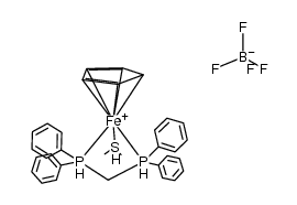 (环戊二烯基)(二甲基硫醚){亚甲基双(二苯基膦)}铁(II) 四氟硼酸盐 结构式