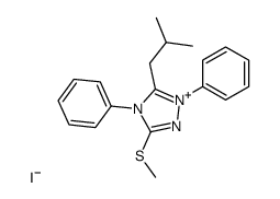 5-isobutyl-3-(methylthio)-1,4-diphenyl-4H-1,2,4-triazol-1-ium iodide 结构式