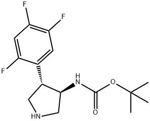 (3R,4S)-4-(2,4,5-三氟苯基)吡咯烷-3-基氨基甲酸叔丁酯 结构式