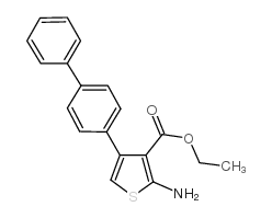 2-氨基-4-[1,1'-联苯基]-4-基-3-噻吩甲酸乙酯 结构式