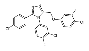 4H-1,2,4-Triazole, 4-(3-chloro-4-fluorophenyl)-3-[(4-chloro-3-methylphenoxy)methyl]-5-(4-chlorophenyl)- 结构式