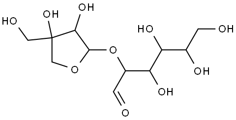 D-葡萄糖,2-O-D-芹菜糖基-β-D-呋喃糖基- 结构式