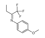 Benzenamine, 4-methoxy-N-[1-(trifluoromethyl)propylidene]- 结构式