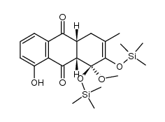9,10-Anthracenedione, 1,4,4a,9a-tetrahydro-8-hydroxy-1-methoxy-3-methyl-1,2-bis[(trimethylsilyl)oxy]-, (1α,4aα,9aα)- (9CI) 结构式