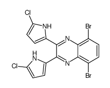 5,8-二溴-2,3-双(5-氯-1H-吡咯-2-基)喹喔啉 结构式