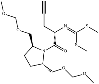 Carbonimidodithioic acid, N-[(1S)-1-[[(2S,5S)-2,5-bis[(methoxymethoxy)methyl]-1-pyrrolidinyl]carbonyl]-3-butyn-1-yl]-, dimethyl ester 结构式