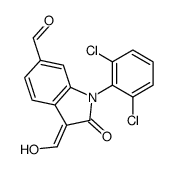 1H-Indole-6-carboxaldehyde,1-(2,6-dichlorophenyl)-2,3-dihydro-3-(hydroxymethylene)-2-oxo- 结构式
