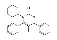 1-Cyclohexyl-1,2-dihydro-5-methyl-2-oxo-4,6-diphenylpyrimidine 结构式