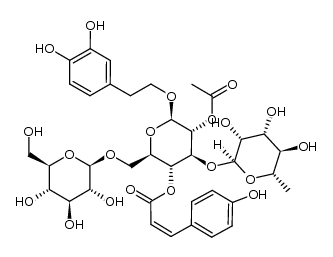 β-D-Glucopyranoside, 2-(3,4-dihydroxyphenyl)ethyl O-6-deoxy-α-L-mannopyranosyl-(1→3)-O-[β-D-glucopyranosyl-(1→6)]-, 2-acetate 4-[(2Z)-3-(4-hydroxyphenyl)-2-propenoate] 结构式