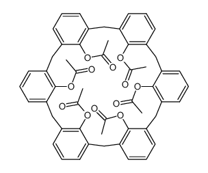 Heptacyclo[31.3.1.13,7.19,13.115,19.121,25.127,31]dotetraconta-1(37),3,5,7(42),9,11,13(41),15,17,19(40),21,23,25(39),27,29,31(38),33,35-octadecaene-37,38,39,40,41,42-hexol, 37,38,39,40,41,42-hexaacetate 结构式
