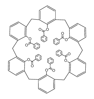 Heptacyclo[31.3.1.13,7.19,13.115,19.121,25.127,31]dotetraconta-1(37),3,5,7(42),9,11,13(41),15,17,19(40),21,23,25(39),27,29,31(38),33,35-octadecaene-37,38,39,40,41,42-hexol, 37,38,39,40,41,42-hexabenzoate 结构式