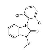 1-(2,6-二氯苯基)-3-(甲硫基)吲哚-2-酮 结构式