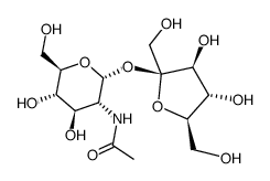 2-乙酰氨基-2-脱氧-β-D-呋喃果糖基-α-D-吡喃葡萄糖苷 结构式