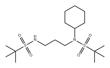 2-Propanesulfonamide, N-cyclohexyl-N-[3-[[(1,1-dimethylethyl)sulfonyl]amino]propyl]-2-methyl- 结构式