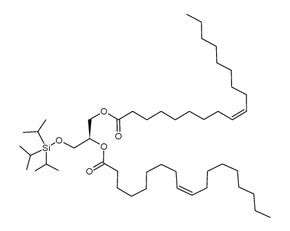 9-Octadecenoic acid (9Z)-, 1,1'-[(1R)-1-[[[tris(1-methylethyl)silyl]oxy]methyl]-1,2-ethanediyl] ester 结构式