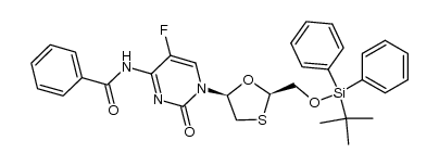 Benzamide, N-[1-[(2R,5S)-2-[[[(1,1-dimethylethyl)diphenylsilyl]oxy]methyl]-1,3-oxathiolan-5-yl]-5-fluoro-1,2-dihydro-2-oxo-4-pyrimidinyl]- 结构式