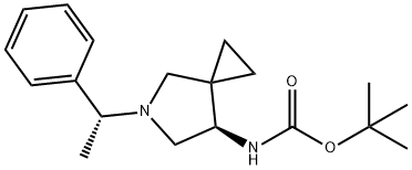 Carbamic acid, [5-(1-phenylethyl)-5-azaspiro[2.4]hept-7-yl]-, 1,1-dimethylethyl ester, [R-(R*,R*)]- (9CI) 结构式