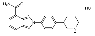 2-(4-(哌啶-3-基)苯基)-2H-吲唑-7-甲酰胺盐酸盐 结构式