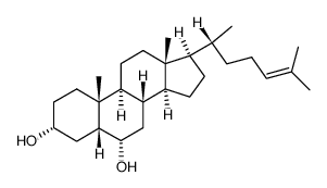 Cholest-24-ene-3,6-diol, (3α,5β,6α)- 结构式