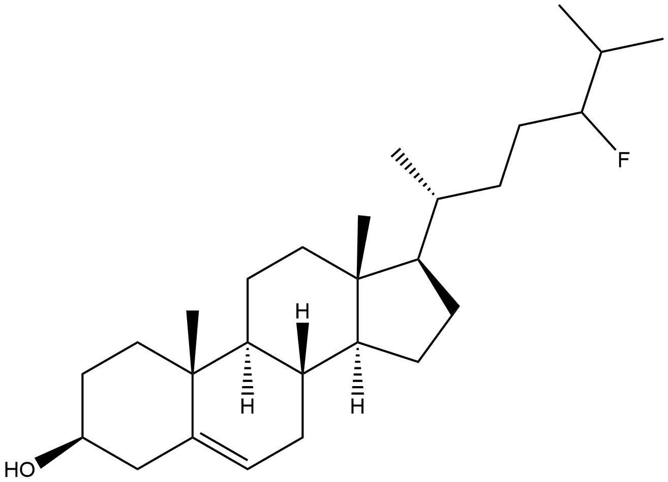 (3β)-24-氟胆甾-5-烯-3-醇 结构式