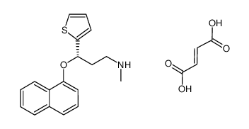 (+)-(S)-N-methyl-3-(1-naphthyloxy)-3-(2-thienyl)propylamine fumarate 结构式