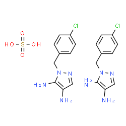 4,5-二氨基-1-((4-氯苯基)甲基)-1H-吡唑硫酸盐 结构式
