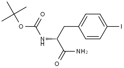 (R)-叔丁基(1-氨基-3-(4-碘苯基)-1-氧代丙-2-基)氨基甲酸酯 结构式