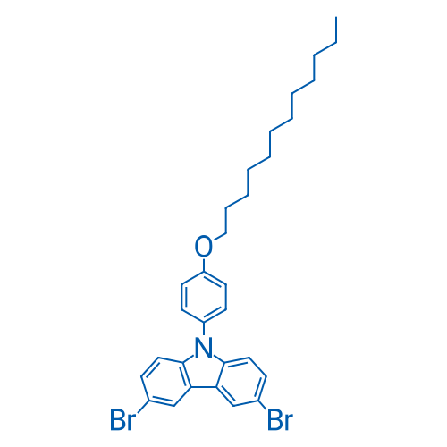3,6-二溴-9-(4-(十二烷基氧基)苯基)-9H-咔唑 结构式