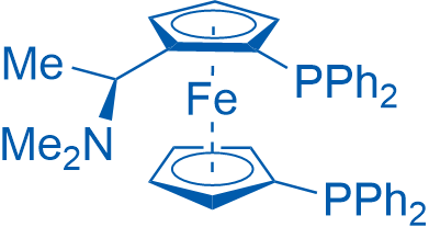 (S)-N,N-二甲基-1-[(S)-2-(二苯基膦基)二茂铁基]乙胺 结构式