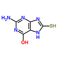 2-氨基-6-羟基-8-巯基嘌呤 结构式