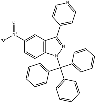 5-硝基-3-(吡啶-4-基)-1-三苯甲基-1H-吲唑 结构式