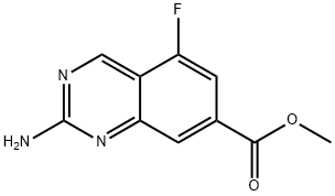 2-氨基-5-氟喹唑啉-7-羧酸甲酯 结构式