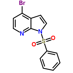 4-溴-1-苯磺酰基-1H-吡咯并[2,3-b]吡啶 结构式