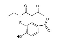 2-(2-氟-3-羟基-6-硝基苯基)-3-氧代丁酸乙酯 结构式