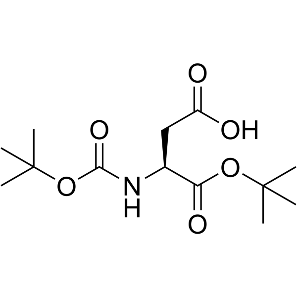 N-叔丁氧羰基-L-天冬氨酸 1-叔丁酯 结构式