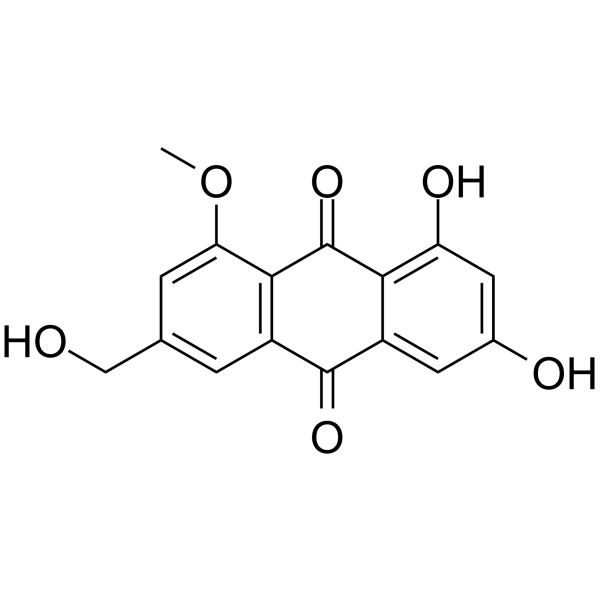 1,3-二羟基-6-(羟甲基)-8-甲氧基-9,10-蒽二酮 结构式