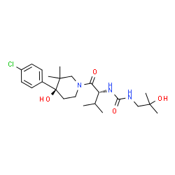 Urea, N-[(1R)-1-[[(4S)-4-(4-chlorophenyl)-4-hydroxy-3,3-diMethyl-1-piperidinyl]carbonyl]-2-Methylpropyl]-N'-(2-hydroxy-2-Methylpropyl)- 结构式