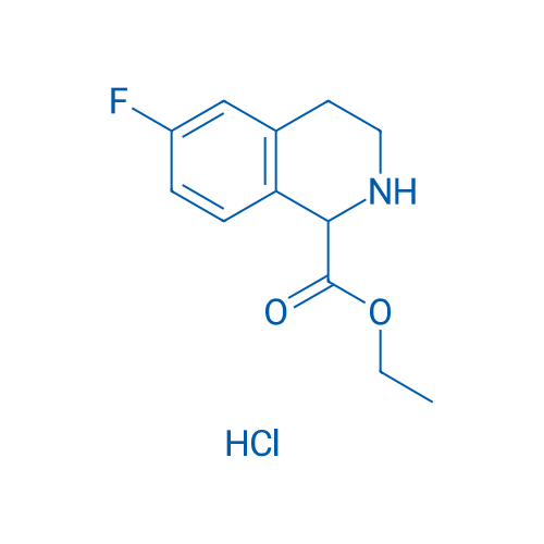 6-氟-1,2,3,4-四氢异喹啉-1-羧酸乙酯盐酸盐 结构式