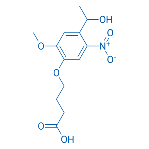 4-(4-(1-羟基乙基)-2-甲氧基-5-硝基苯氧基)丁酸 结构式