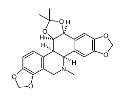 (+)-11,12-isopropylidenedioxy-5-methyl-2,3:7,8-bis(methylenedioxy)-4b,5,6,10b,11,12-hexahydrobenzo[c]phenanthridine 结构式