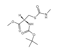 N-(叔丁氧羰基)-S-(N-甲基氨基甲酰基)半胱氨酸甲酯 结构式