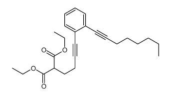 Propanedioic acid, 2-[4-[2-(1-octyn-1-yl)phenyl]-3-butyn-1-yl]-, 1,3-diethyl ester 结构式
