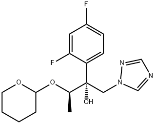 (ALPHAR)-ALPHA-(2,4-二氟苯基)-ALPHA-[(1R)-1-[(四氢-2H-吡喃-2-基)氧基]乙基]-1H-1,2,4-三唑-1-乙醇 结构式