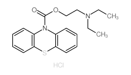 2-(二乙氨基)乙基-10H-吩噻嗪-10-羧酸酯盐酸盐 结构式