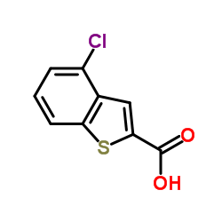 4-氯-1-苯并噻吩-2-羧酸 结构式
