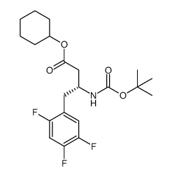 Benzenebutanoic acid, β-[[(1,1-dimethylethoxy)carbonyl]amino]-2,4,5-trifluoro-, cyclohexyl ester, (βR)- 结构式